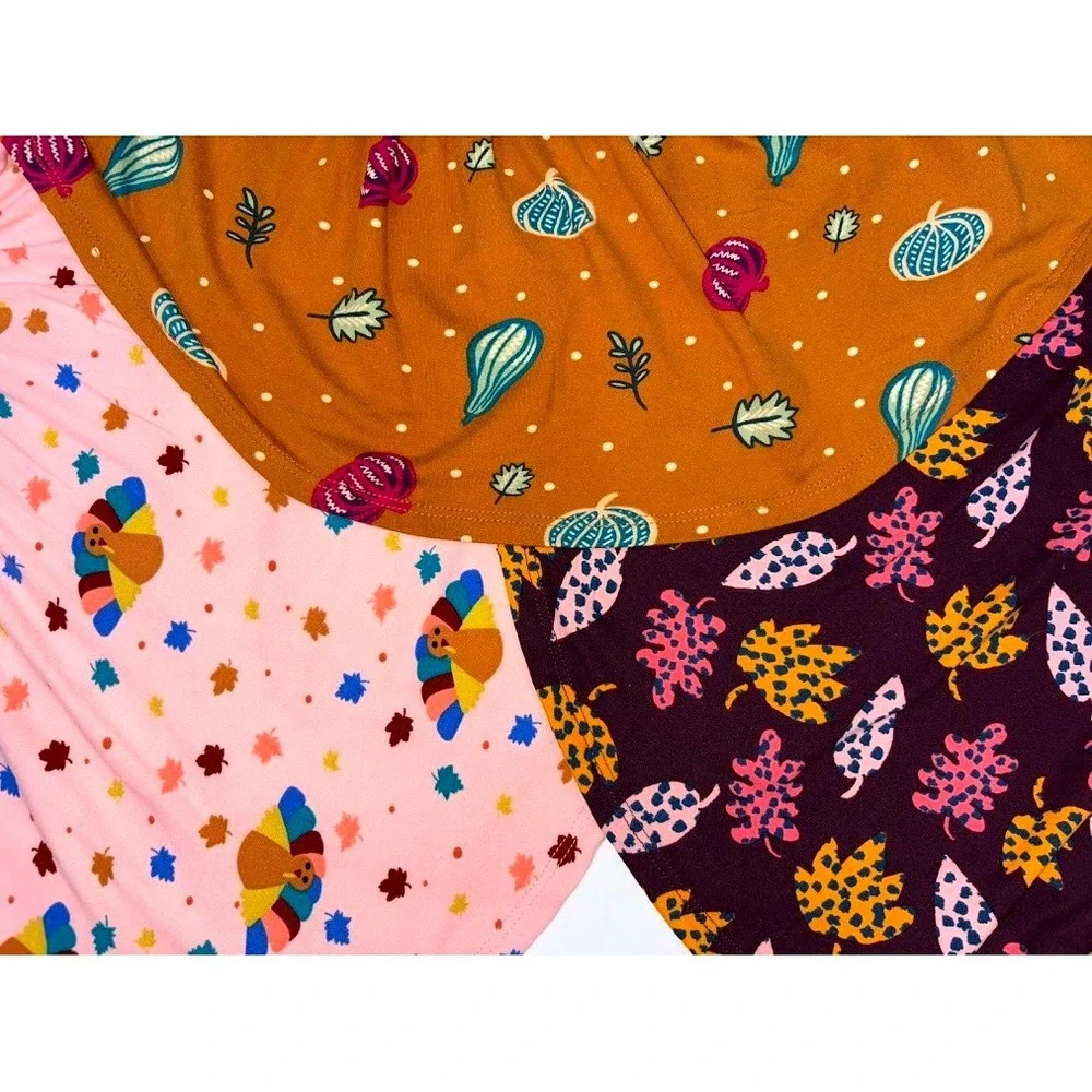 Dot Smile Toddler 2T‎ Dress Lot 3pc Fall Thanksgiving Turkey Squash Leave Empire